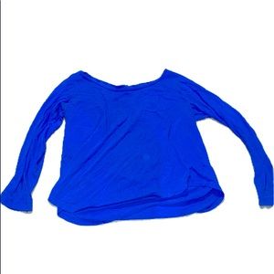 blue slightly cropped long sleeve